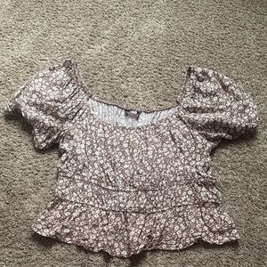 Elegant Floral Puff Sleeve Blouse